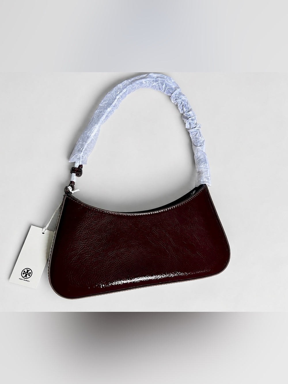 Tory Burch Burgundy Oxblood Patent Leather Shoulder Bag NWT - Picture 3 of 16